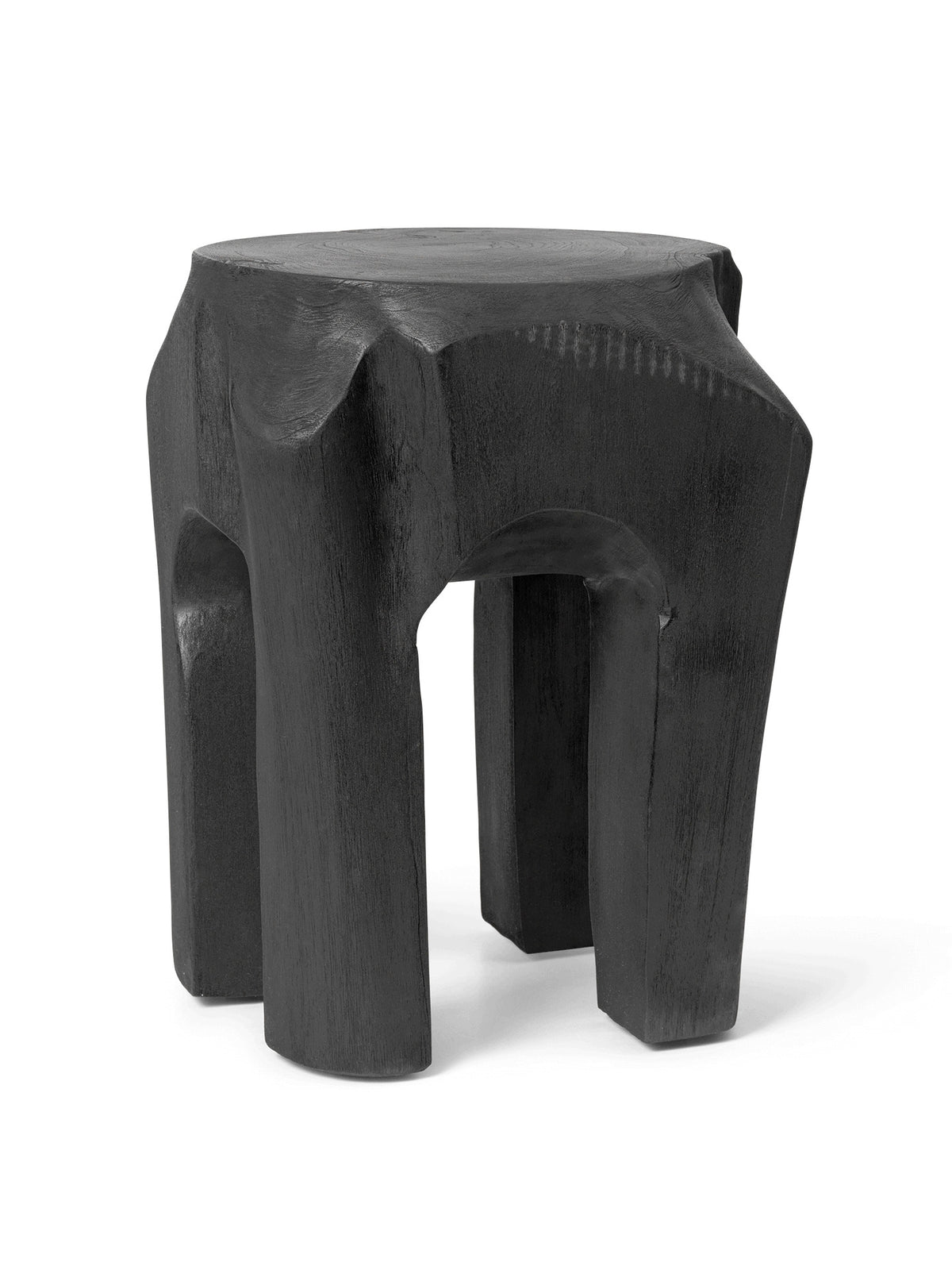 Black abstract stool on a white background