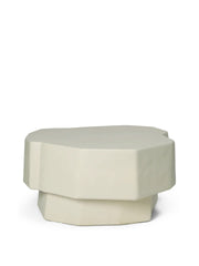 Beige hexagonal table on a white background