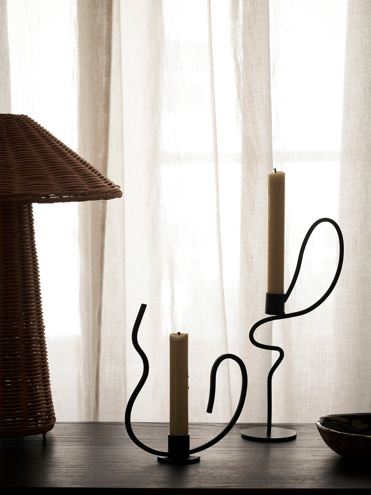 Valse Candle Holder - High - Black