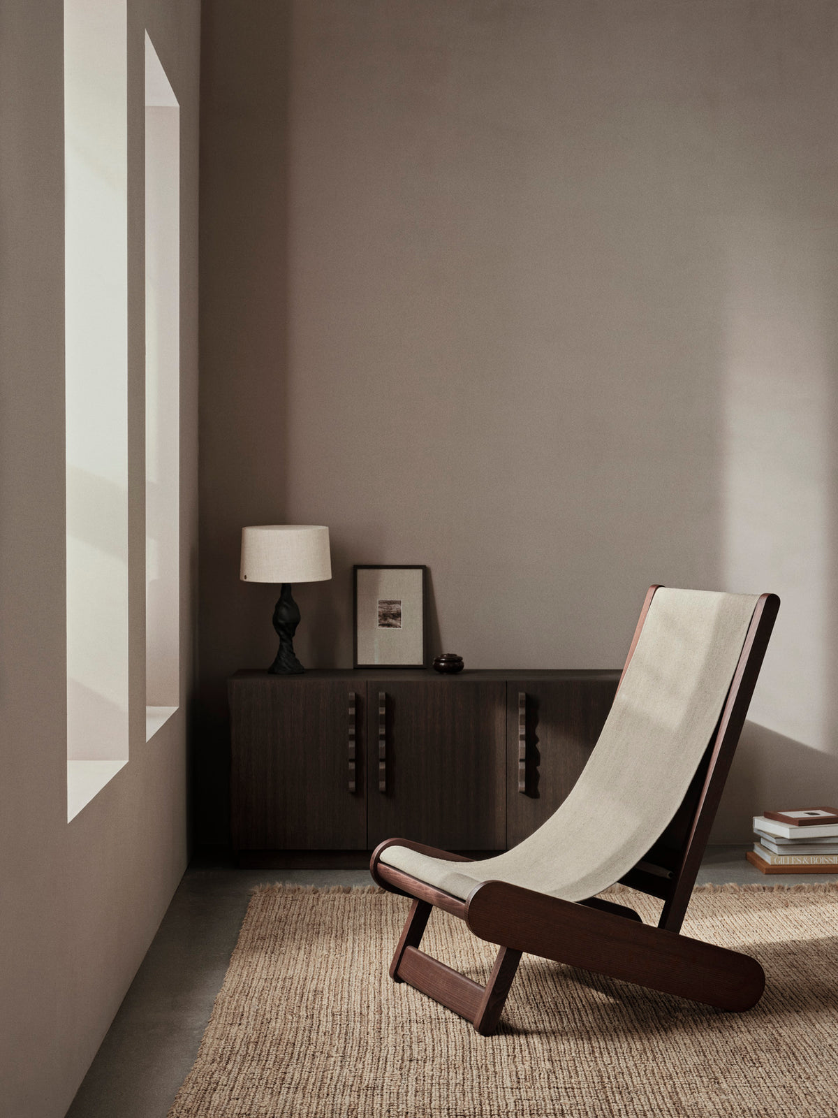 Hemi Lounge Chair - Dark Stained/Natural