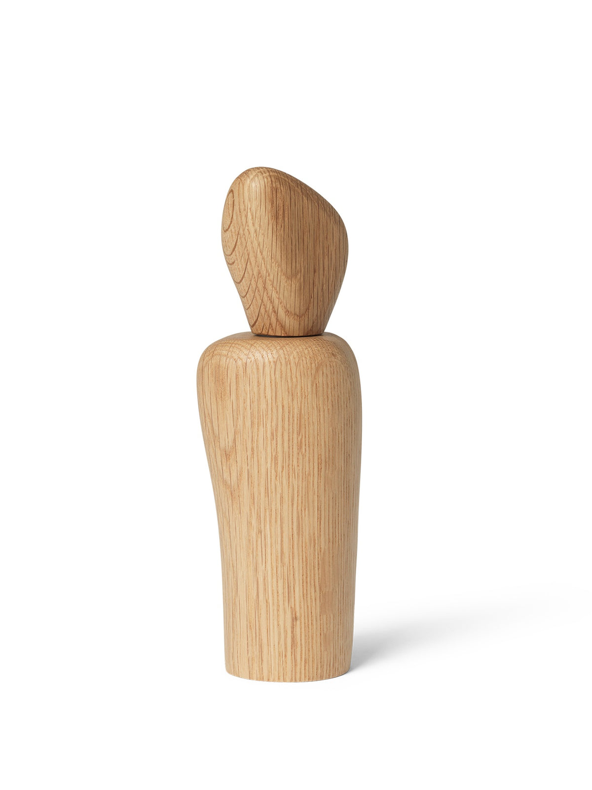 Wooden sculpture on a white background salt and pepper