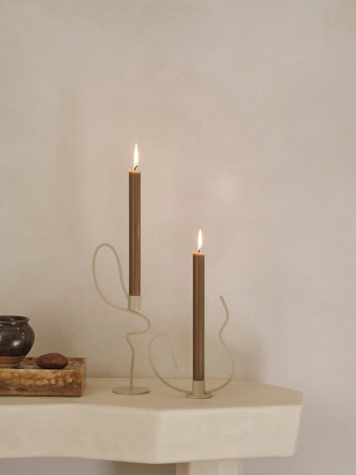 Valse Candle Holder - High - Cashmere