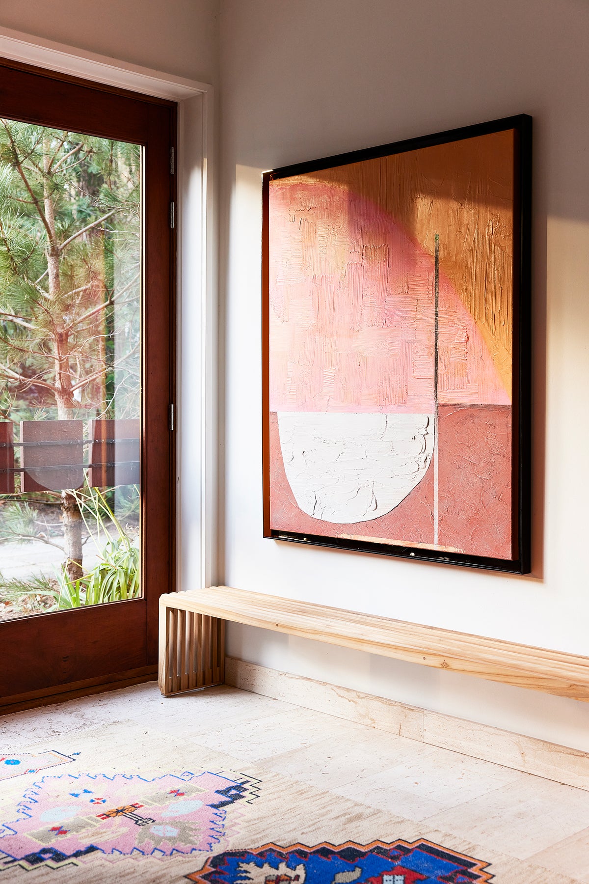 Framed artwork roseate hues (107x127cm)