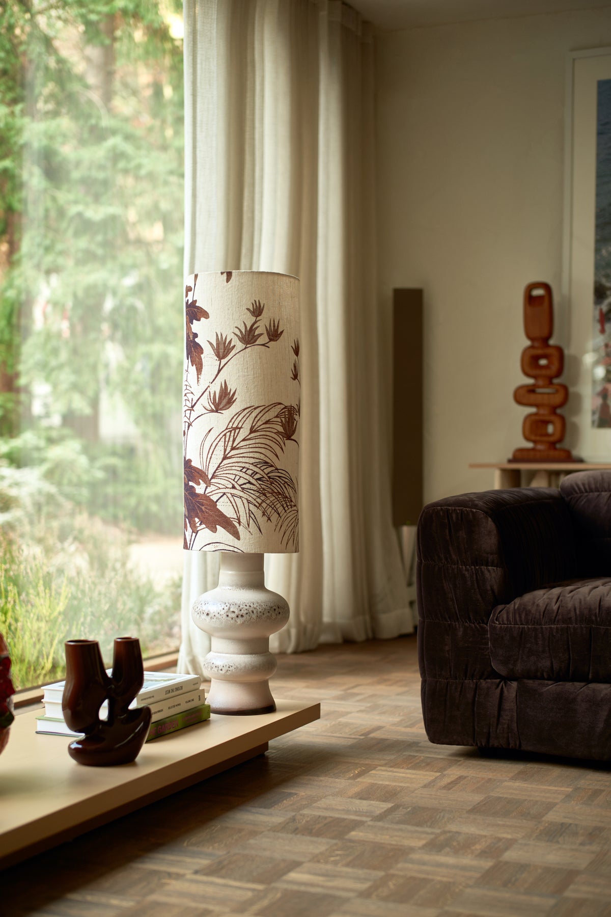 Cylinder lamp shade floral (28,5x28,5cm)