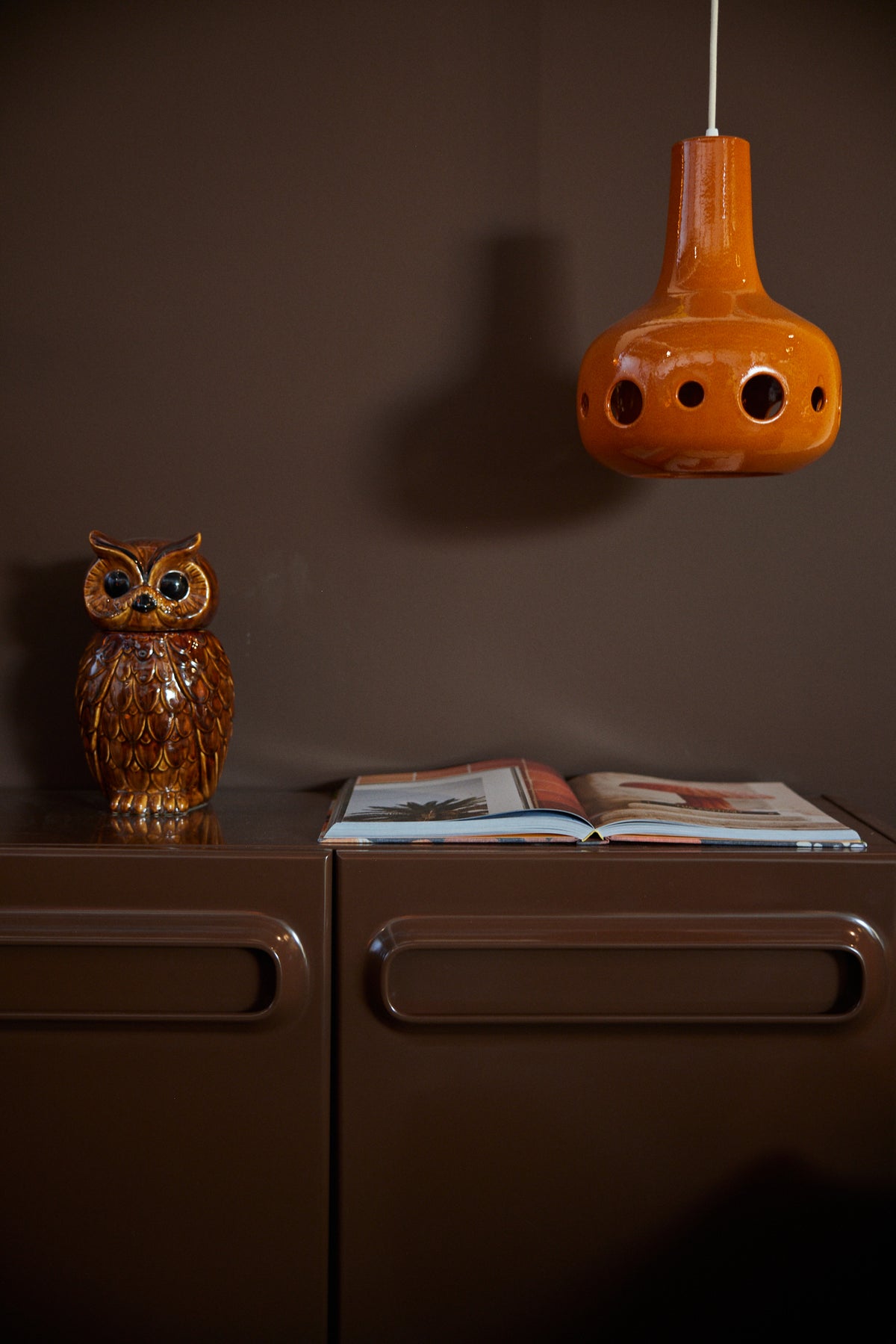 Dangle pendant lamp orange