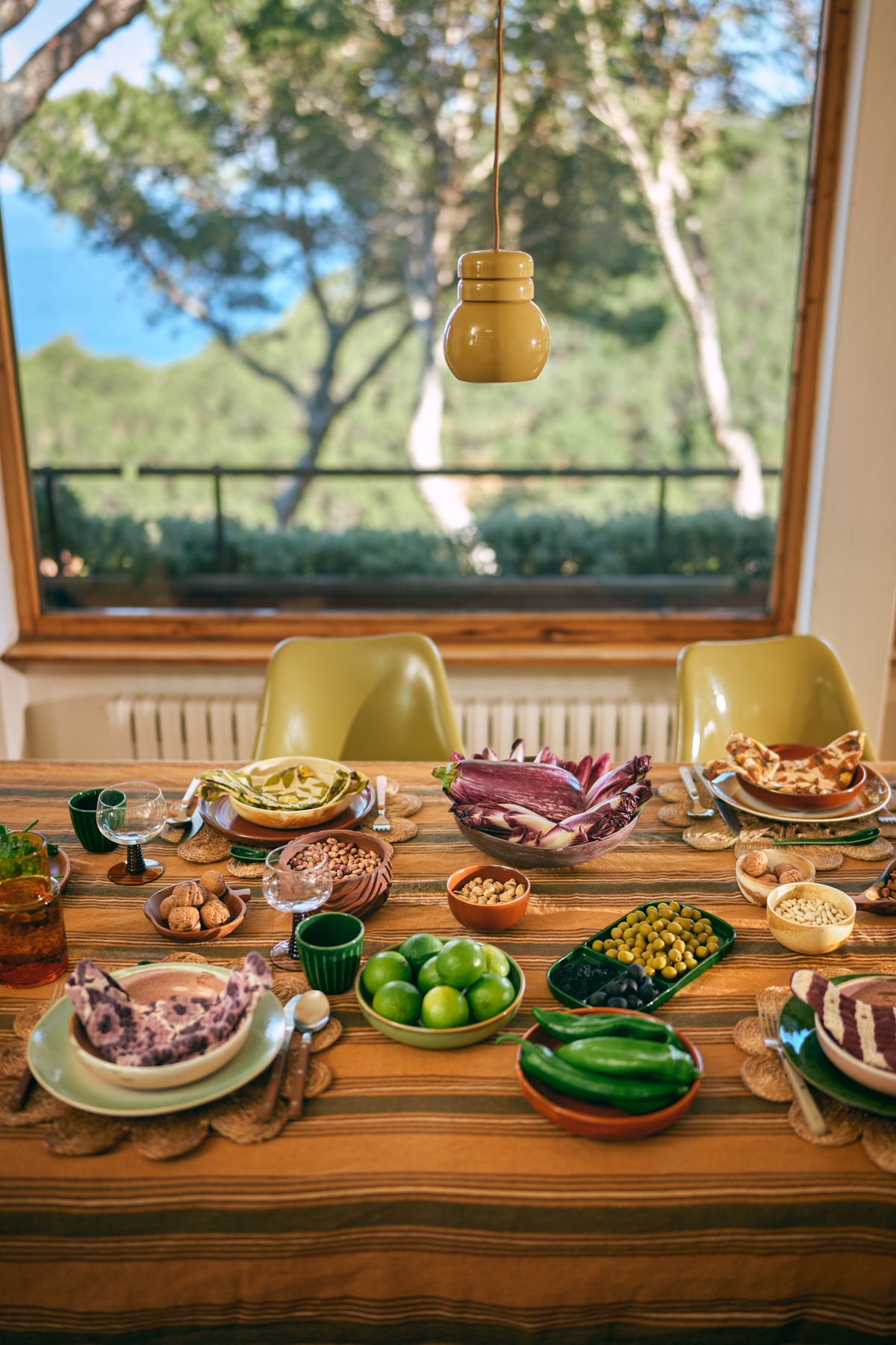 Bulb pendant lamp mustard