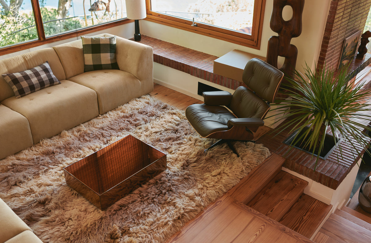 Mirror block coffee table smokey brown (80x55cm)