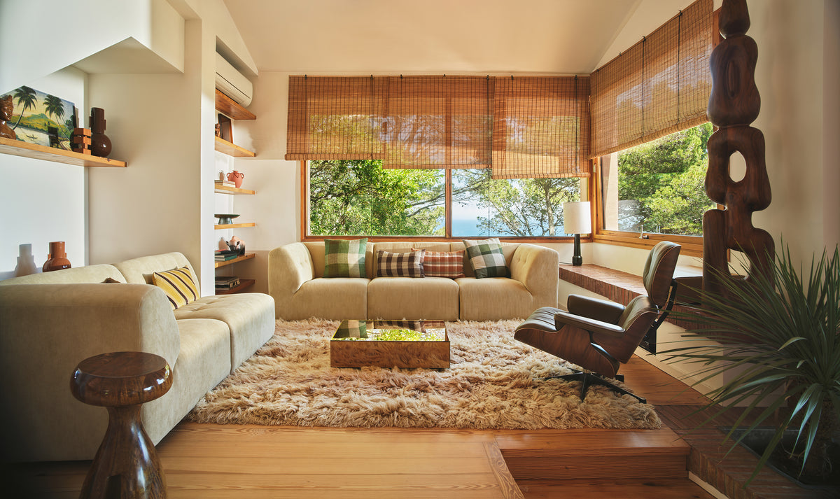 Mirror block coffee table smokey brown (90x90cm)