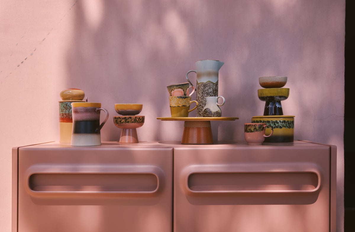 70s ceramics: americano mugs radiant (set of 4)