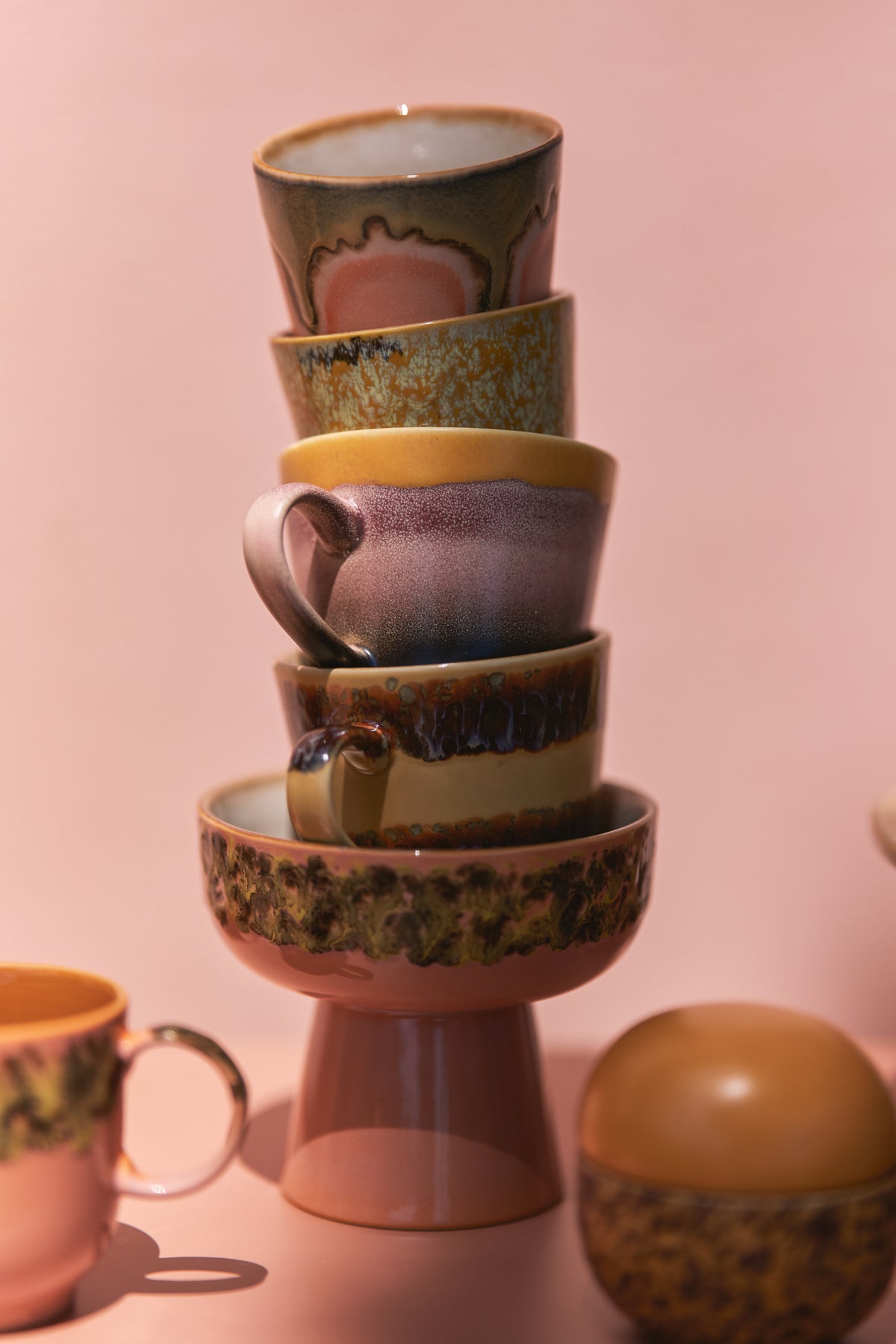 70s ceramics: cappuccino mugs vista (set of 4)