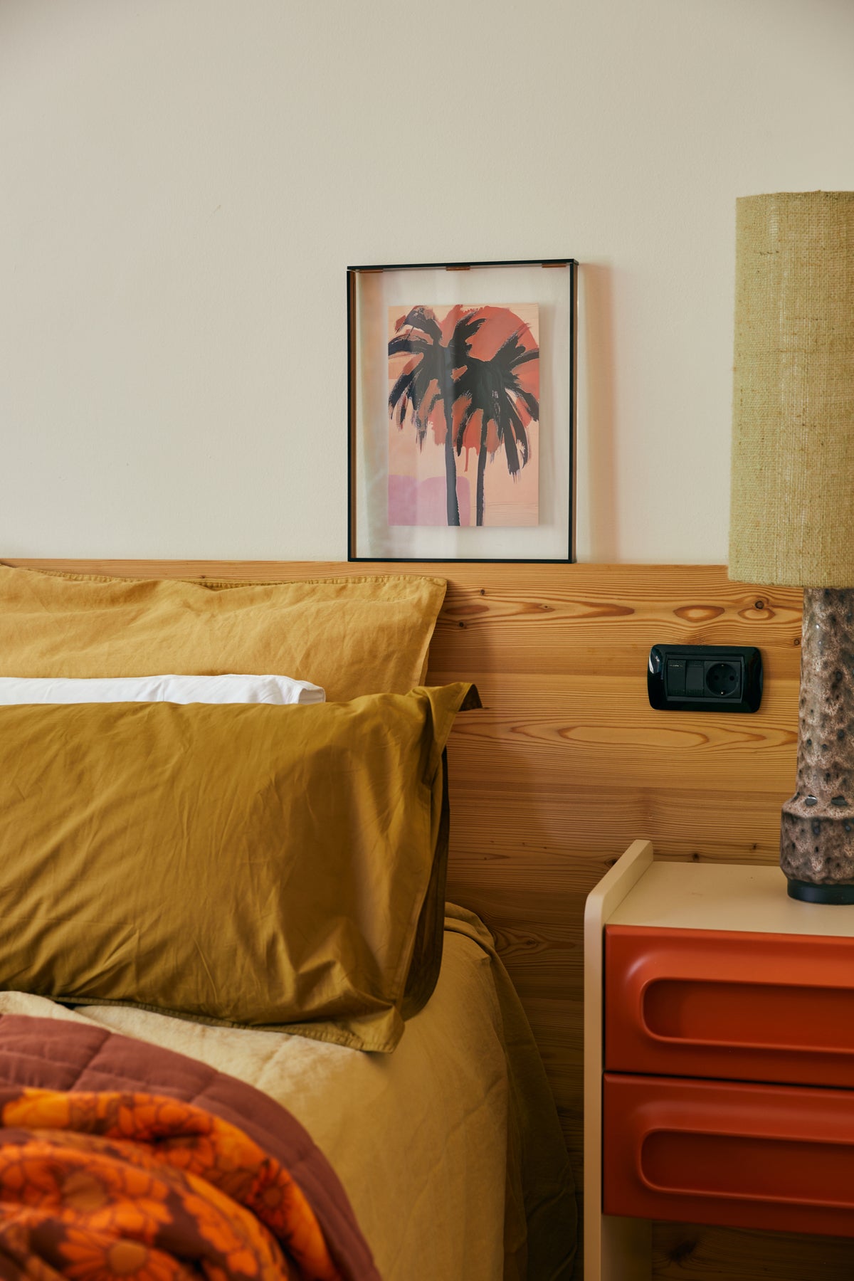 Acrylic frame brown palms (40x50cm)