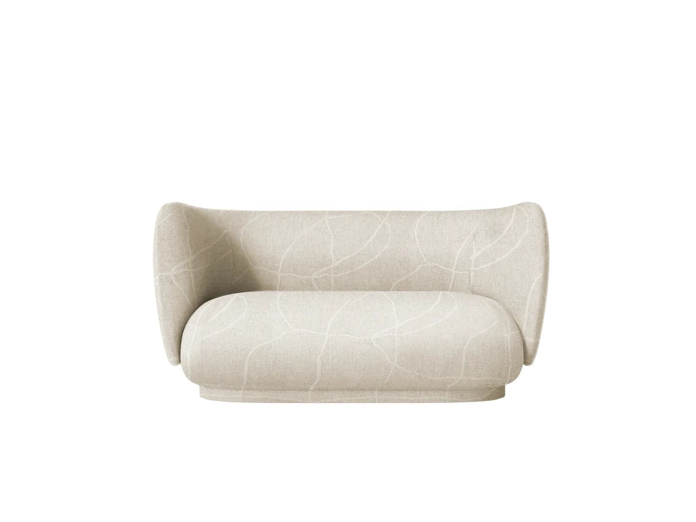 Rico 2-seater Can Lis - Sand/Off-white
