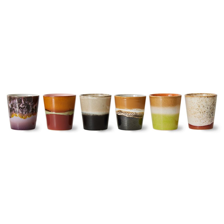 70s ceramics: coffee mugs, soil (set of 6)