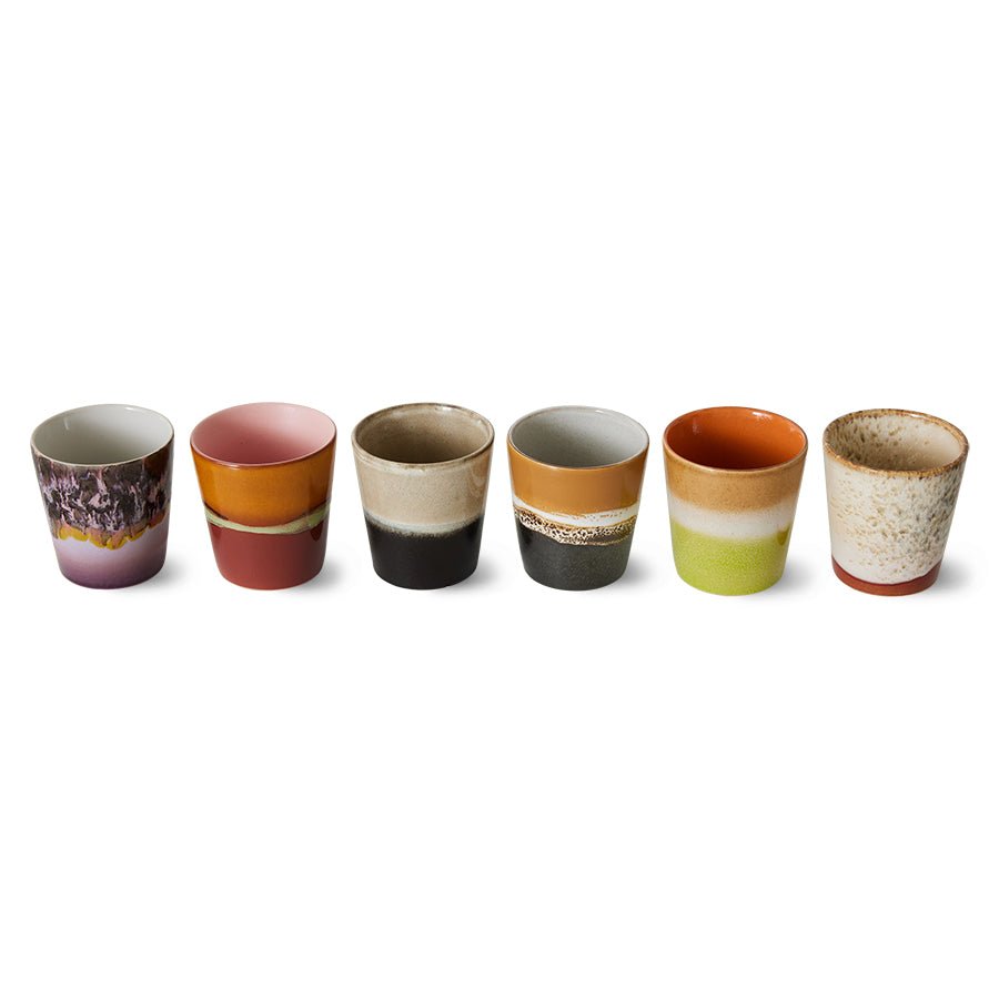 70s ceramics: coffee mugs, soil (set of 6)