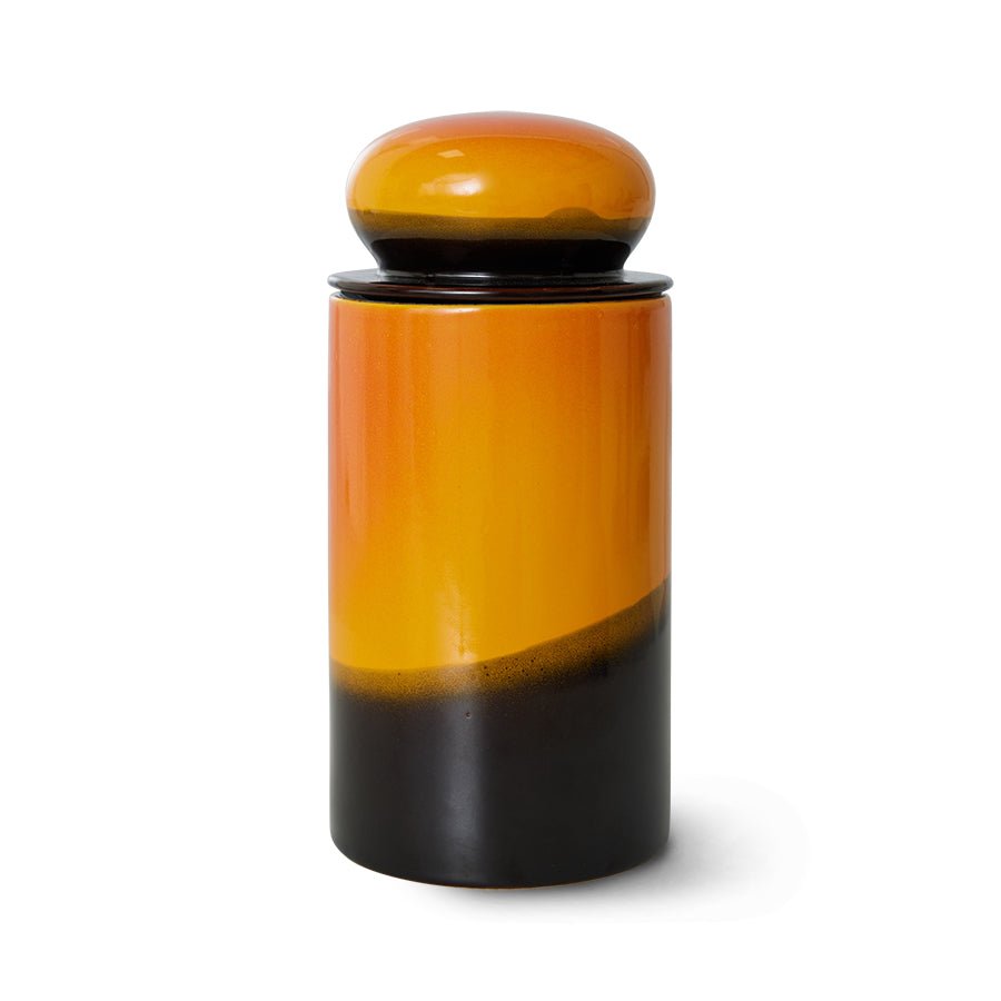 70s ceramics storage jar - sunshine