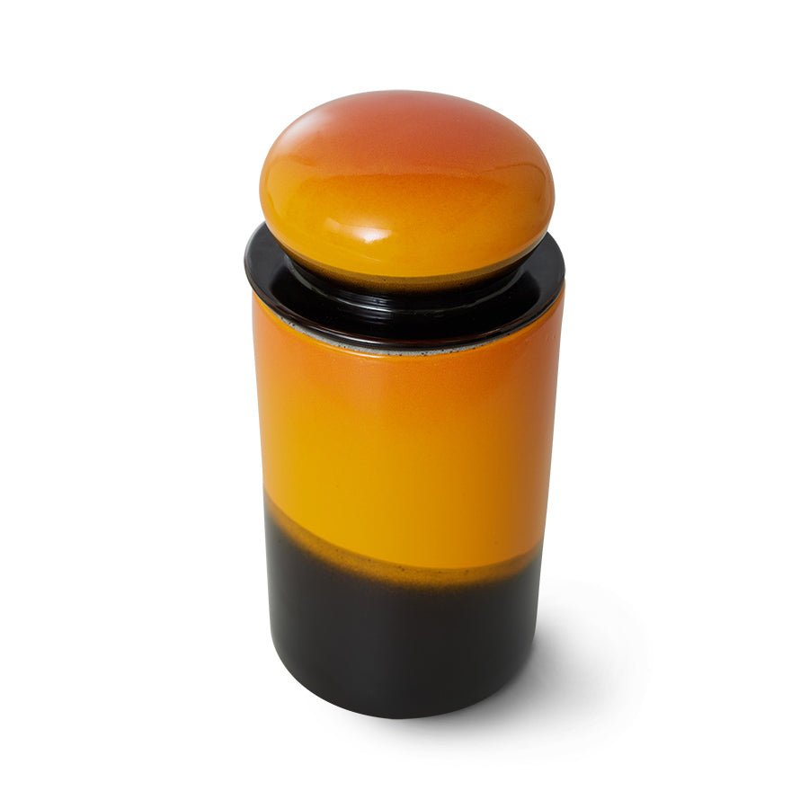 70s ceramics storage jar - sunshine