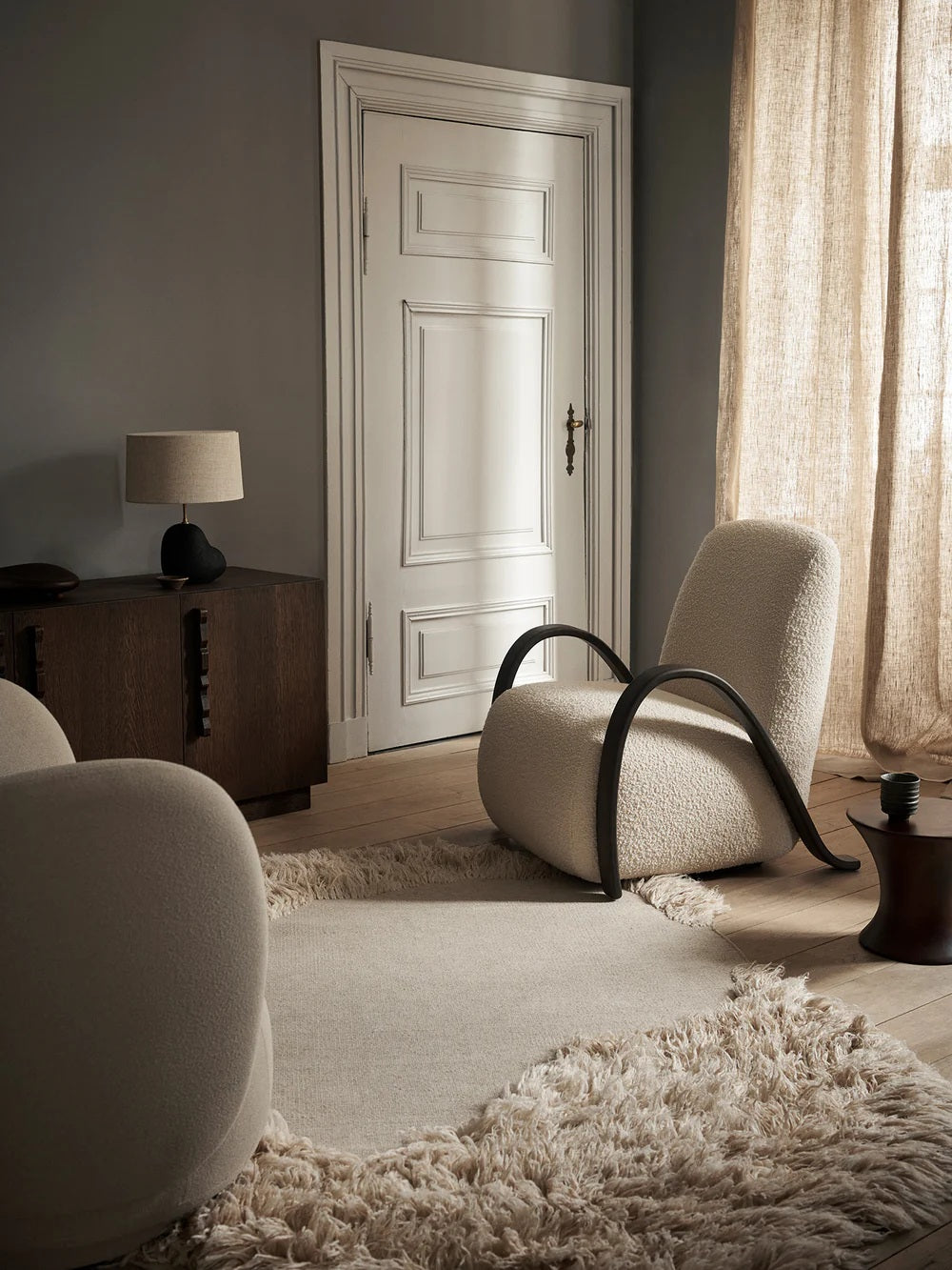 Buur Lounge Chair Nordic Bouclé - Dark St/Off-white