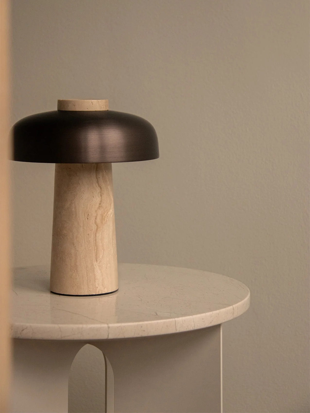 Reverse Portable, Travertine Reverse Table Lamp