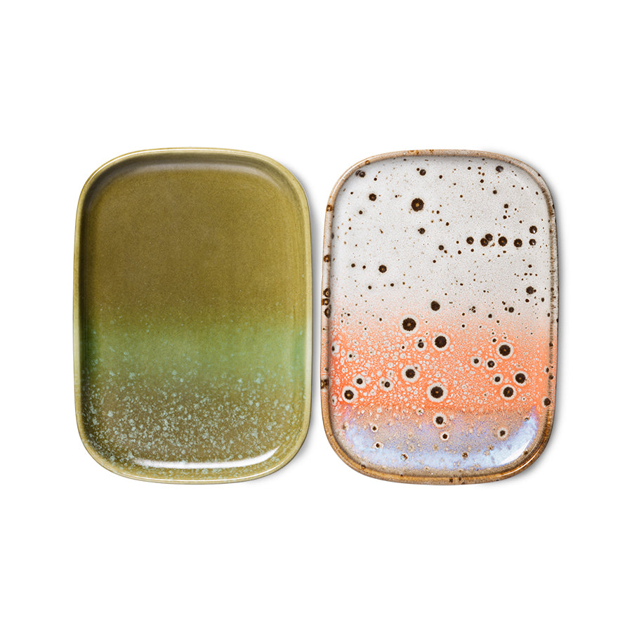 70's ceramics small trays - atlas (set of 2)
