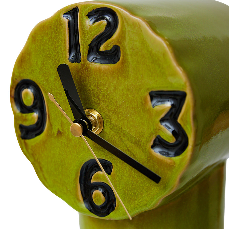 Retro ceramic clock olive