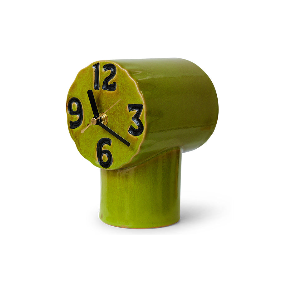 Retro ceramic clock olive