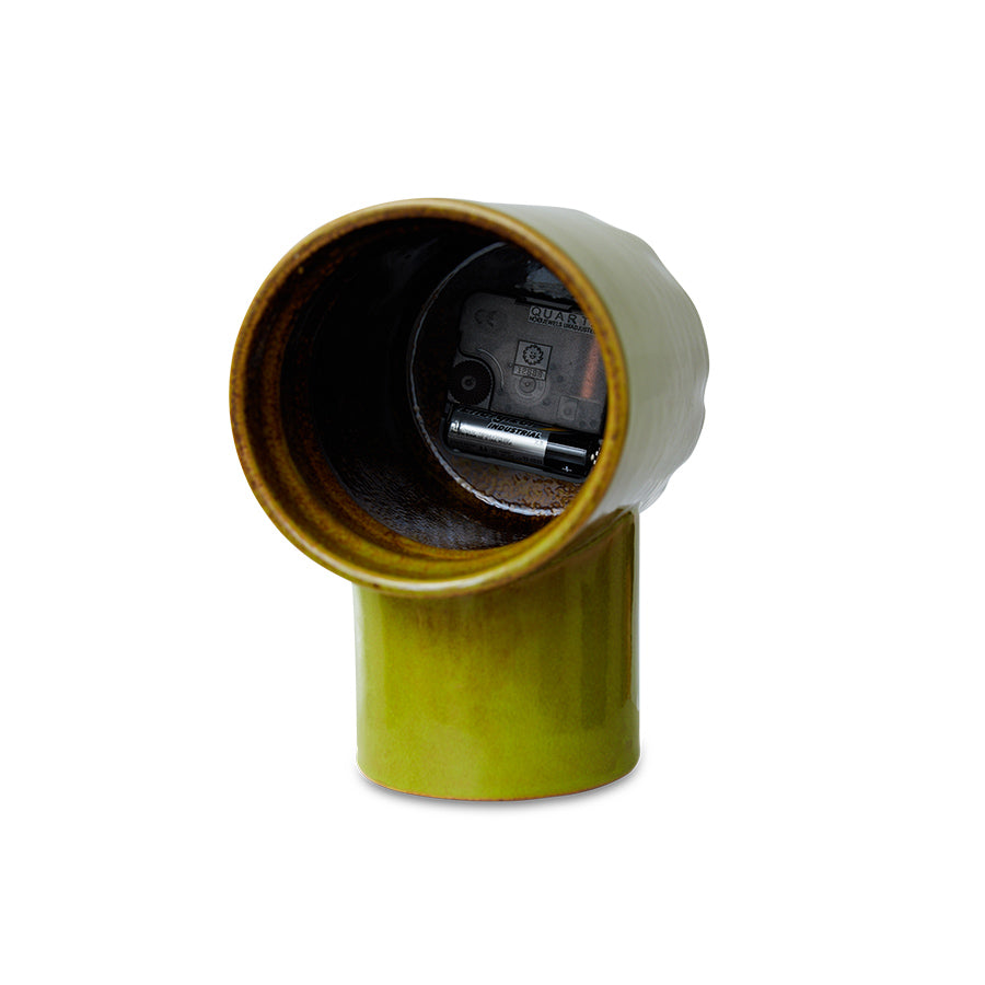 Retro ceramic clock olive