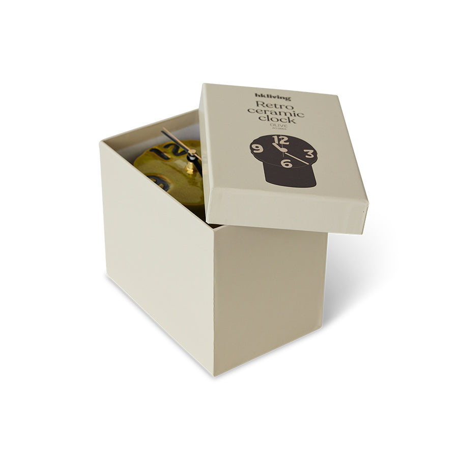 Retro ceramic clock olive