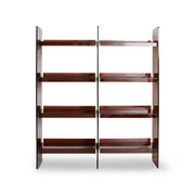 Acrylic bookshelf with panels on a white background