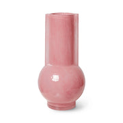 Pink ceramic vase on a white background