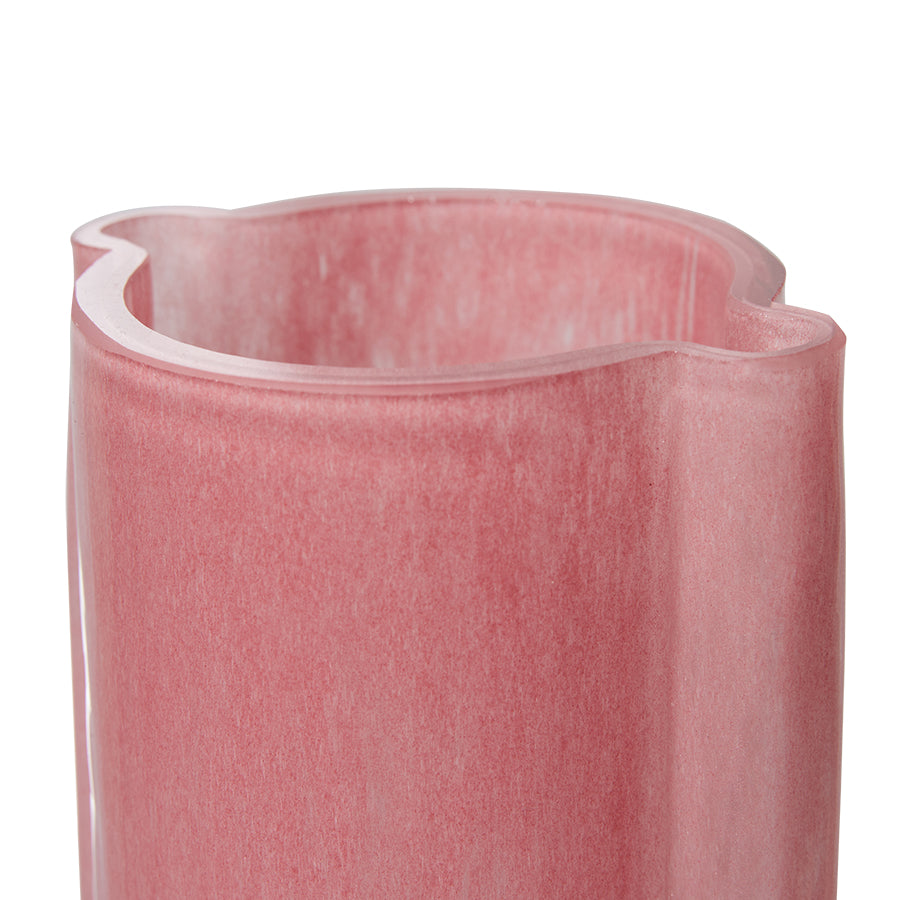 Glass vase flamingo pink