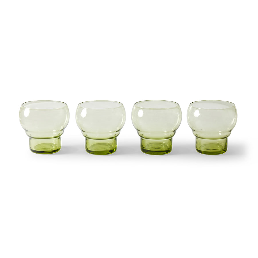 70s glassware: bulb glasses - mint green (set of 4)