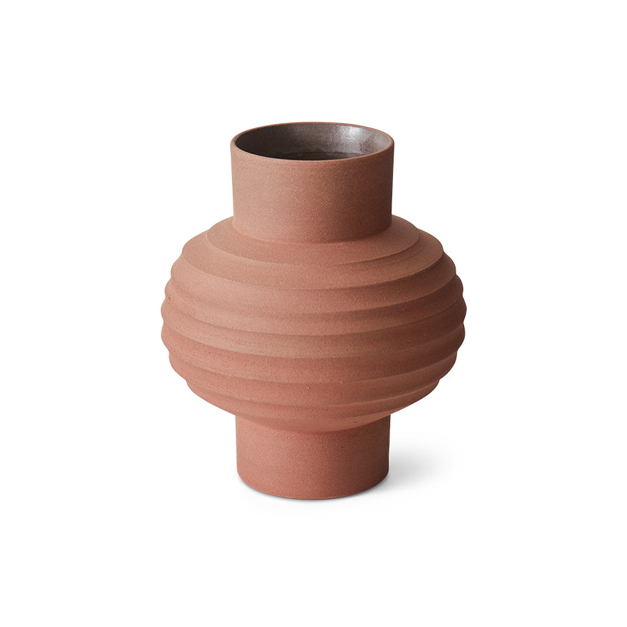 Handcarved terracotta bulb vase