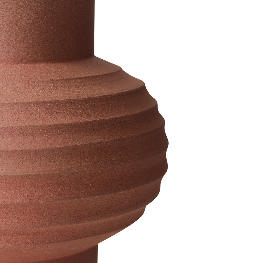 Handcarved terracotta bulb vase