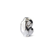Silver spiral-shaped  vase object on a white background