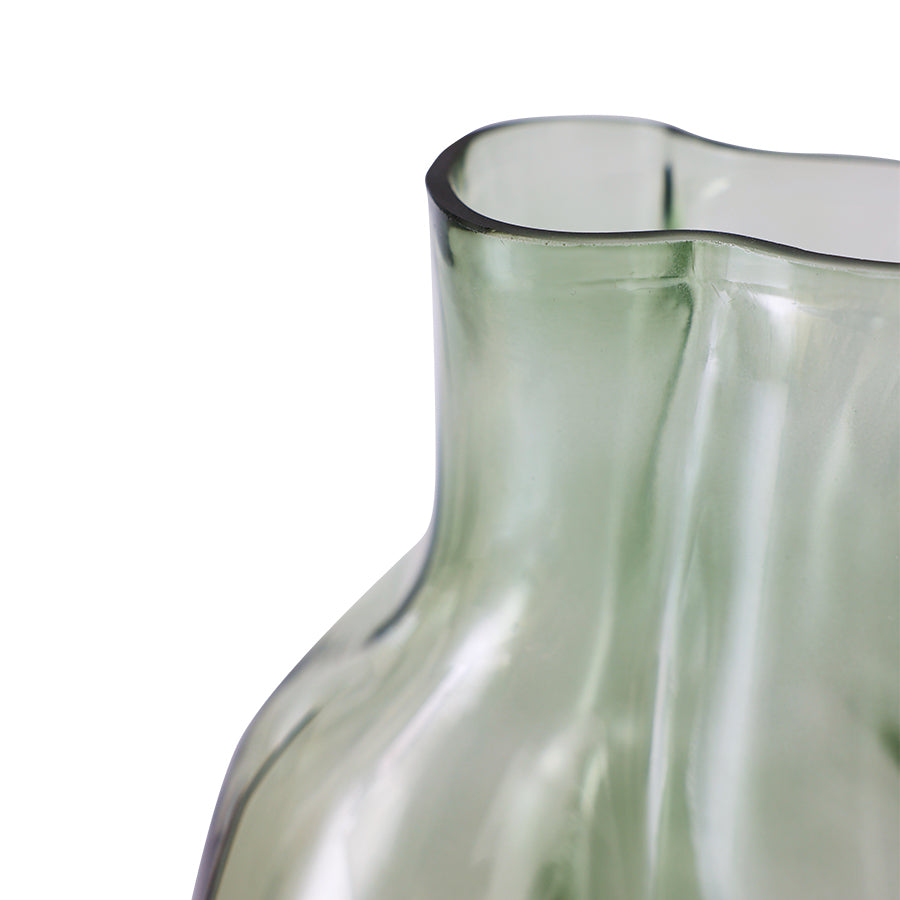 Gleam glass vase, olive