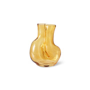 Amber glass vase on a white background