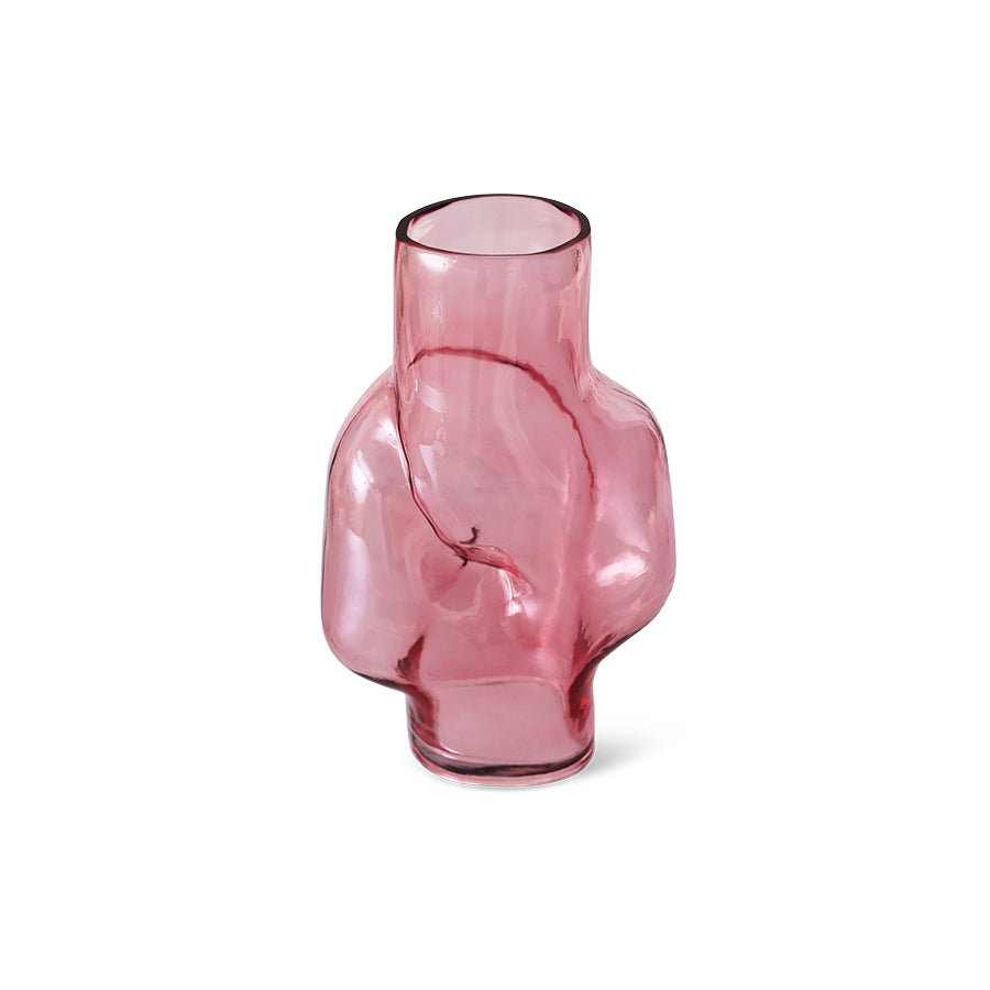 Gleam glass high vase, rose