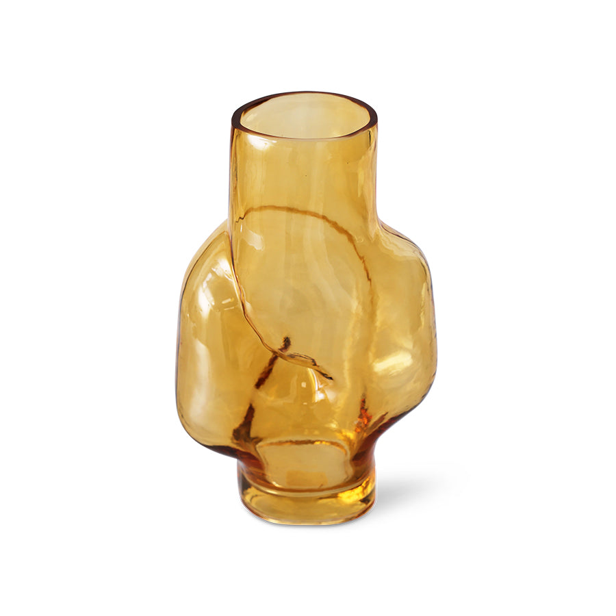 Gleam glass high vase, amber