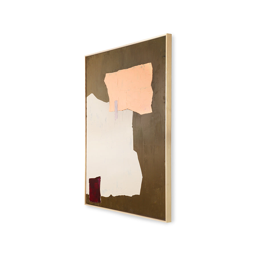 Abstract painting mustard/nude 100x120cm