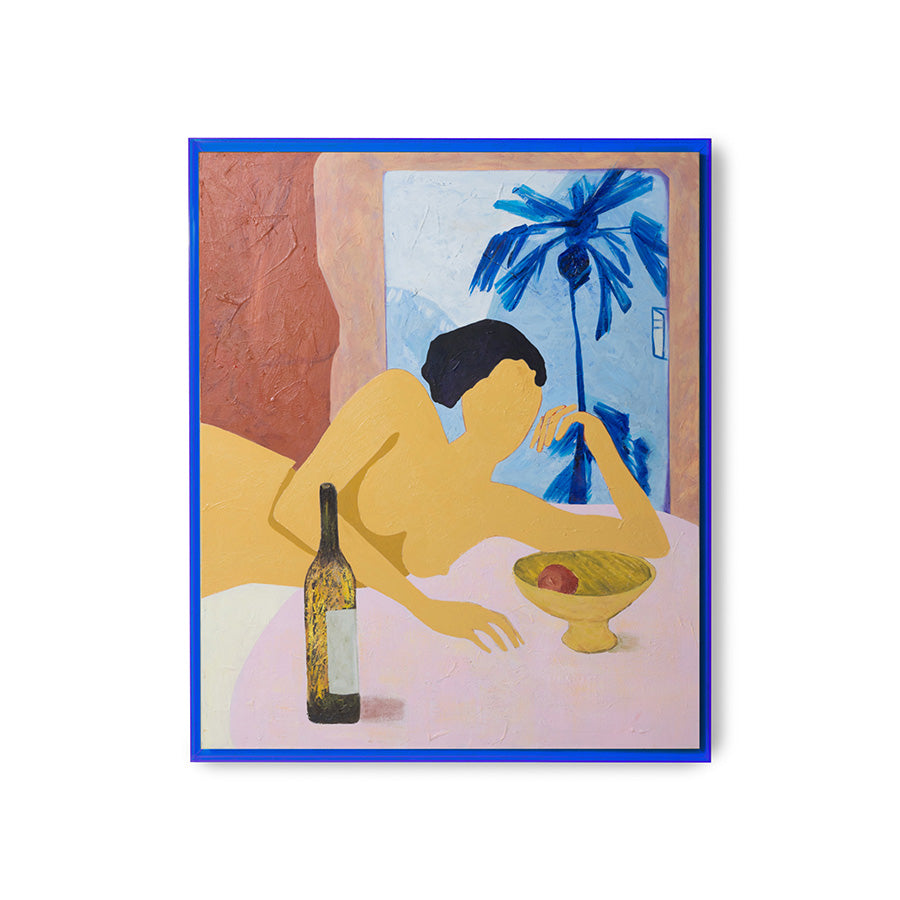 Framed artwork catch my drift acrylic blue frame