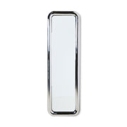 Rectangular mirror with a chrome frame on a white background