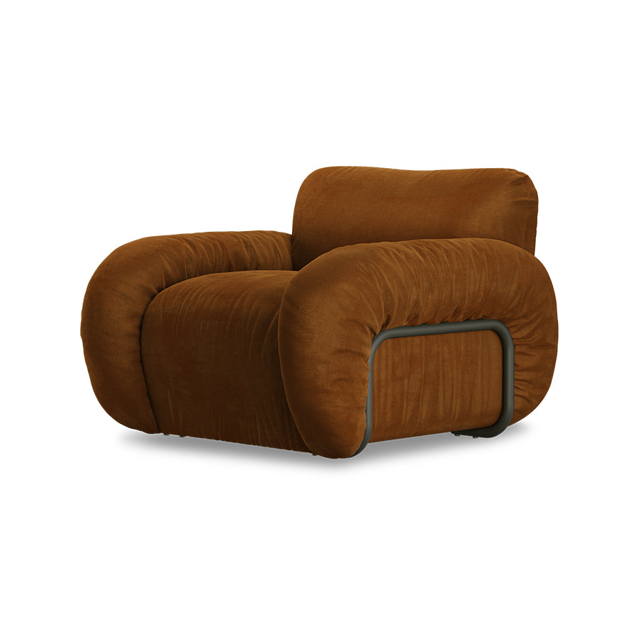 Brown armchair on a white background