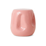 Pink ceramic coffee table on a white background