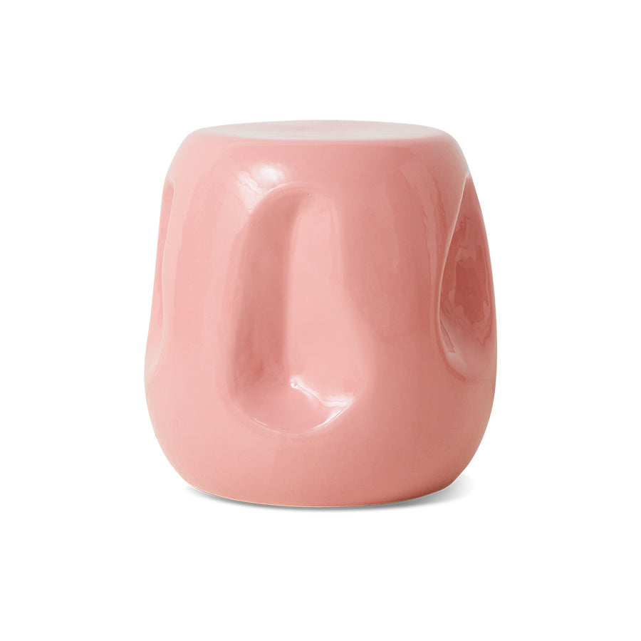 Pink ceramic coffee table on a white background