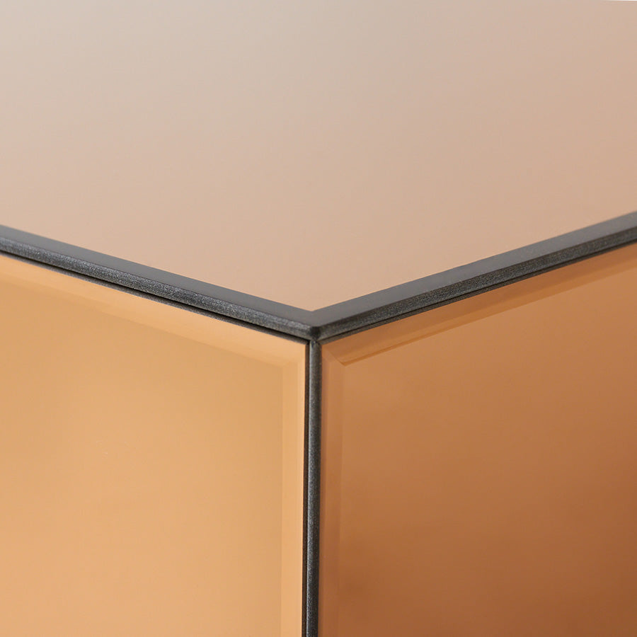 Mirror block coffee table smokey brown (90x90cm)