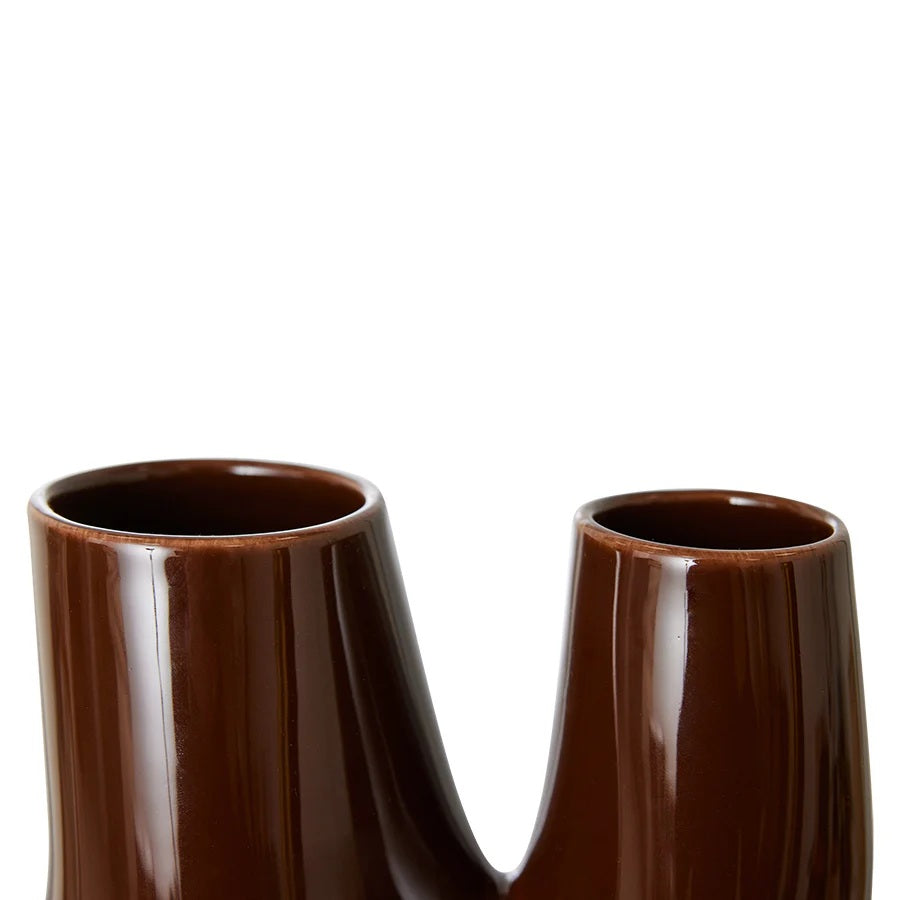 Ceramic vase organic espresso L