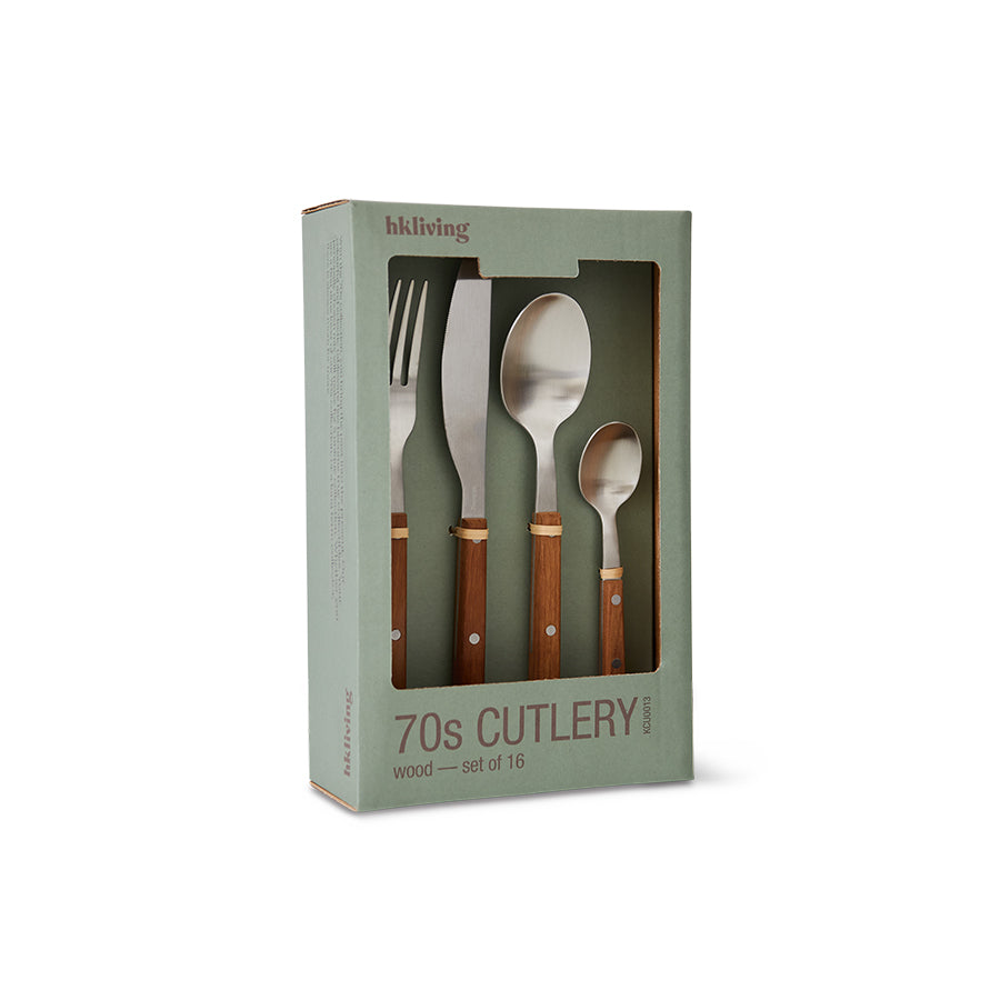70s cutlery (set of 6) - wood