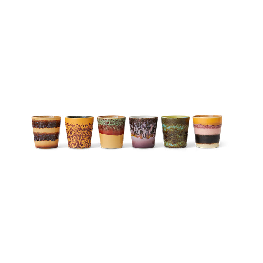 70s ceramics: coffee mugs valley (set of 6)