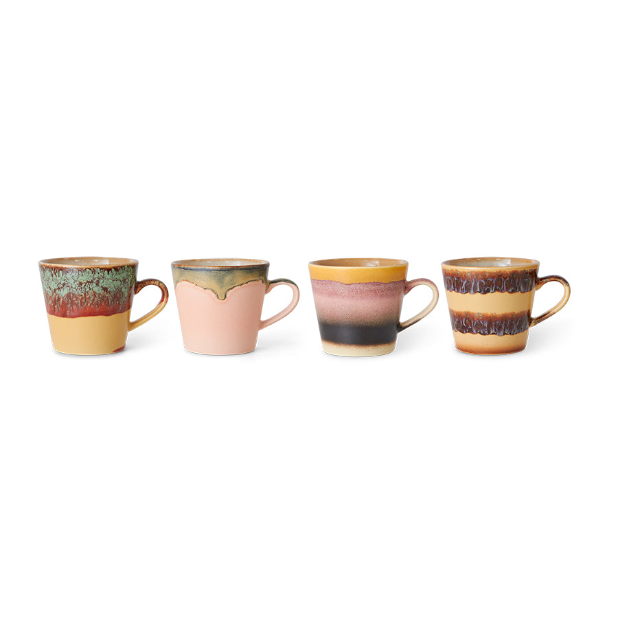 70s ceramics: cappuccino mugs vista (set of 4)