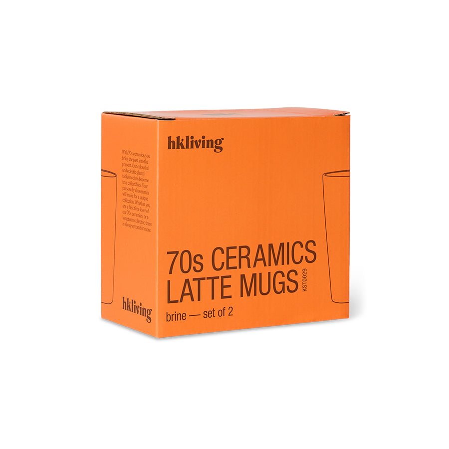 70s ceramics: latte mugs brine (set of 2)